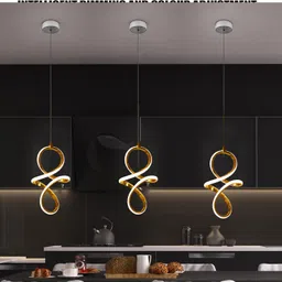 sinoman Modern Infinity Loop LED Wall Light Luxury Gold Finish Acrylic Wall Lamp Pendant Lamp Ceiling Lamp image 3
