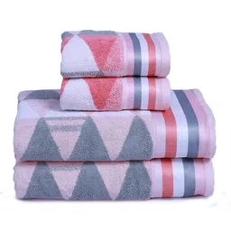 rangoli Multicolor 560 GSM Cotton 4 Pieces Towel Gift Set image 2