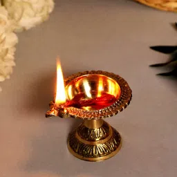 bulkysanta Pure Brass Laxmi Kuber Diya (Pack Of 2) image 1