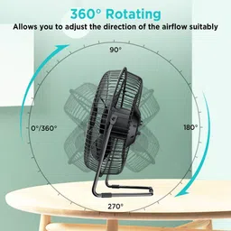 Bluhawk 9 Inch USB Powered Metal Table / Desk Fan 9 Inch USB Fan USB Fan image 3