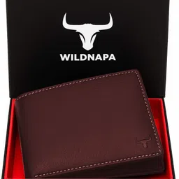 Men Maroon Genuine Leather RFID Wallet-image-17