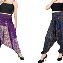 fusfus Printed Rayon, Cotton Women Harem Pants-picture-23