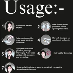 gleam soul Gel Based 200ml Hair Color in 2 Bottles Set A +Set B, Ammonia-Free, Long Lasting , Natural Black image 4