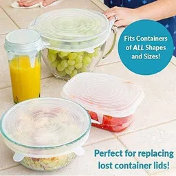 gkaruna Silicone Stretch Lids - 6 PCS for Reusable Durable Food Storage Covers for Bowl 0.48 inch Lid image 4