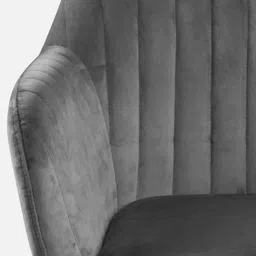 casacraft from pepperfry Noah Velvet Arm Chair In Grey With Colour image 4