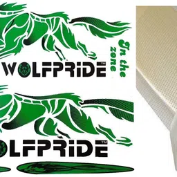 wolf pride In The Zone Combo Green Sticker White Grip and Fiber sheet for Cricket Bat Bat Sticker image 1