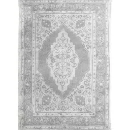 saral home Grey Persian Cotton 6 ft x 9 ft Machine Made Carpet image 2