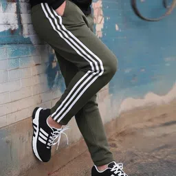 mastery Men Striped Olive Track Pants image 3