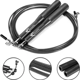 firstfit Metallic Handle Skipping Rope With Adjustable Length Anti-skid Handles for Men Freestyle Skipping Rope image 2