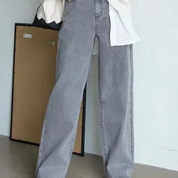 kotty Women Regular High Rise Grey Jeans image 4