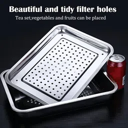 hevasnek Stainless Steel StorageTray(27x20CM) Tray image 2