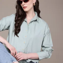 roadster Women Oversized Fit Solid Casual Shirt-picture-26