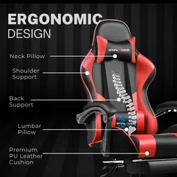gtplayer #1USA Premium Gaming Chair Ergonomic Design with Massager & Footrest, 360Swivel, Neck & Back Support Gaming Chair image 4