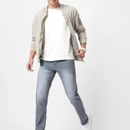 urbano fashion Men Slim Mid Rise Grey Jeans image 5