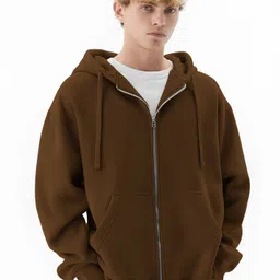 maniac Men Full Sleeve Solid Hooded Sweatshirt image 1