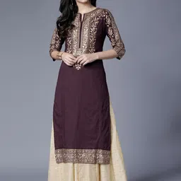 vishudh Women Solid Pure Cotton Straight Kurta-picture-34