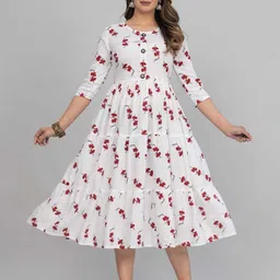 klothing Women A-line White Midi/Calf Length Dress-picture-39