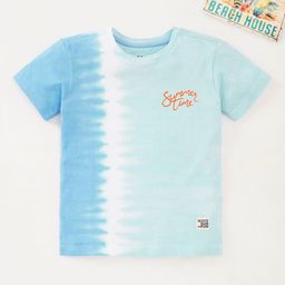 Ed-a-Mamma Boys Tie And Dye Typography Printed Round Neck Short Sleeves Cotton T-shirt-picture-47