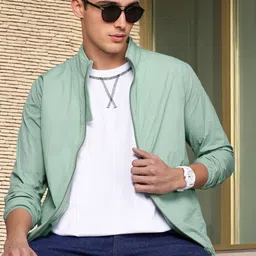 PRINTCULTR Solid Men Wind Cheater image 3