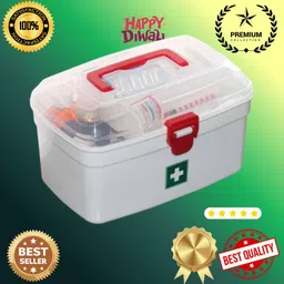 evara international Rectangular Medicine Box, Medical Box, First aid Box,Multi Purpose Box_K32 First Aid Kit image 1