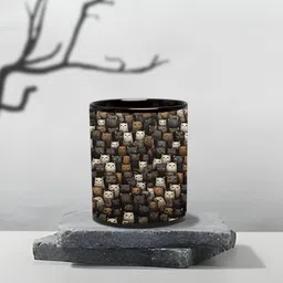 zori Cat Printed Black Glossy Finished , 1 Piece, White, 330ml Ceramic Coffee Mug image 2