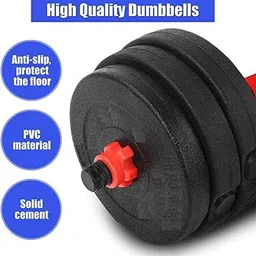 tucker fitness PVC Dumbbell Set Kit 10KG (4x2.5KG Plates) with Pair of Dumbbell Rods Fitness Accessory Kit Kit image 2