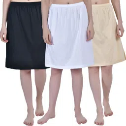aimly Women Solid Regular Black, White, Beige Skirt-picture-14