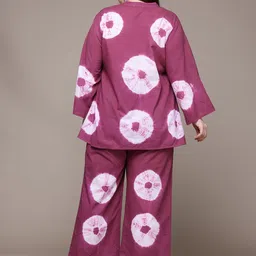 Readiprint Fashions Plus Size Tie & Dye Dyed Pure Cotton Top With Palazzos image 5