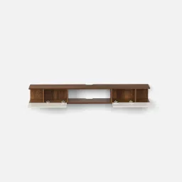bluewud Darien Tv Unit In Brown Maple & Frosty Finish For Tv Upto 55" image 4