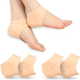 wriston Silicone Gel Heel & Foot Protector Moisturizing Socks for Men & Women Pack of 4 Heel Support-picture-26