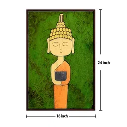 999store Monk Standing Lord Buddha Print With Frame image 3