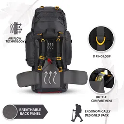 impulse 80 Litres Keep Discovering Heavy Waterproof Rucksack Trekking Hiking Camping Outdoor Camps Luggage Bags Tour Travel Backpack With Rain Cover Rucksack Rucksack- 80 L image 3
