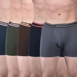dollar bigboss Pack of 5 Combed Cotton Classy Solid Men Trunk-picture-17