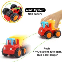 Construction Toy Play Set|Excavator, Dumper, Cement Mixer & Tractor Trolly-110-image-94