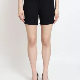 live ok Solid Women Denim Black Hotpants-picture-21