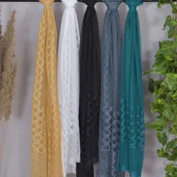 kuhika Net Solid Multicolor Women Dupatta-picture-33