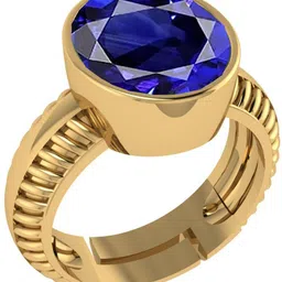 sidhgems 11.25 Ratti (AA++) Certified Blue Sapphire Ring Nilam/Neelam Stone Gold Ring Silver Sapphire Gold Plated Ring-picture-15