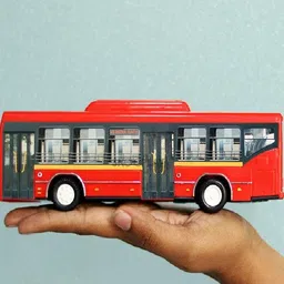 amisha gift gallery Low Floor Bus Pull Back Miniature Toy - Red image 4