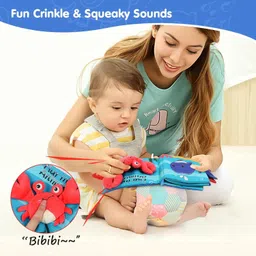 verilux Marine Animal Cloth Books for Babies 0 3 Years Sensory Baby Books 3D Touch Feel image 3