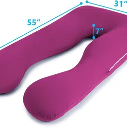 jaipurlinen "Enjoy full-body comfort and support for a more peaceful pregnancy journey." Microfibre Solid Pregnancy Pillow Pack of 1 image 4