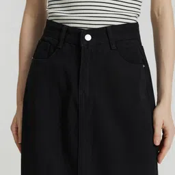 kotty Women Solid Regular Black Skirt image 4