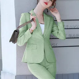 shakuntalam fashion Women Printed Blazer Pant with Camisole, 3 Piece Set for Office Casual Printed Suit-picture-14