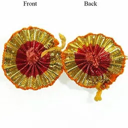 sharum crafts 3CM Gota Patti Flowers Craft Making (Red Gold) 100 Pieces image 4