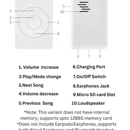 XZOR All-in-One Bluetooth MP3 Player – Auto Pairing, Speaker, Dual Mode, Up to 128GB MP3 Player image 4