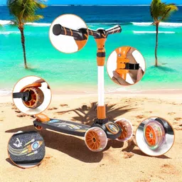 aktoon toys Foldable Scooter with Rear Break 4 Height Adjustable with Lock for Boy Kids Scooter image 2