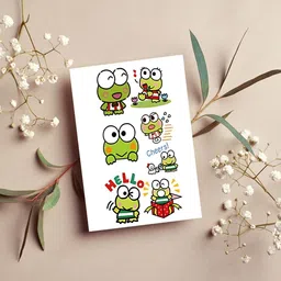 buzzhub Cute Frog Cartoon Temporary Tattoo For Men And Woman Waterproof Body Tattoo-picture-14