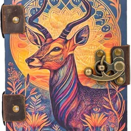 nizam handcraft DEER printed diary with lock A5 Diary Unrulled 200 Pages-picture-14