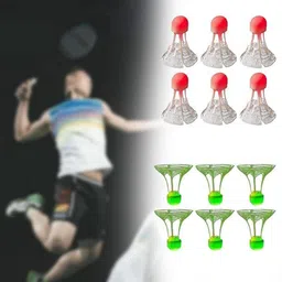joy gesture LED Light Badminton Shuttlecocks Plastic Shuttle - Yellow image 3