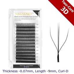NAGARAKU Women Black W Eyelash Extension 3D Two-Core Volume False Eyelashes image 1