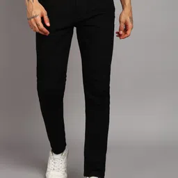 flying machine Men Slim Mid Rise Black Jeans image 1